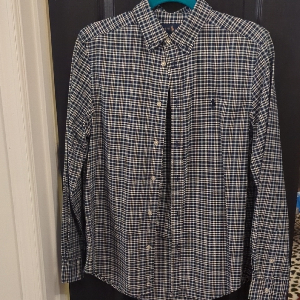 Ralph Lauren Black and White Plaid Shirt